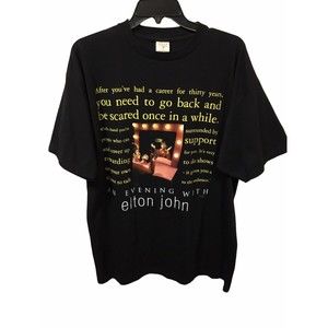 VTG 1999 ELTON JOHN AN EVENING WITH CONCERT TOUR T SHIRT XL 90s DOUBLE SIDED TEE